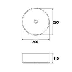 Alternative view of Ovia Claya 300mm Mini Round Countertop Basin Gloss White