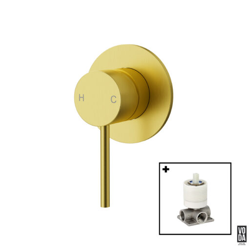 Pure Shower Mixer Set Brushed Gold