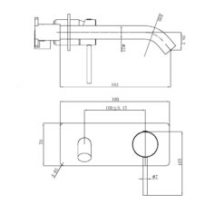 Alternative view of Pure Wall Basin/Bath Single Back Plate Trim Kit Only Brushed Gold