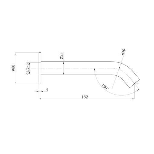 Pure Basin/Bath Spout Brushed Nickel - Image 2