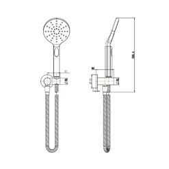 Alternative view of Pure Multi Function Hand Shower on Bracket Brushed Gold