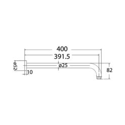 Alternative view of Pure 400mm Round Shower Arm Gun Metal