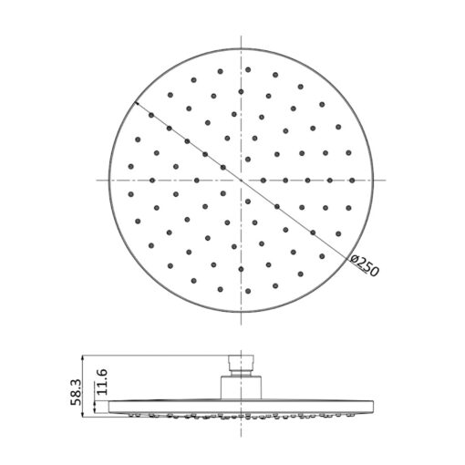 Pure 250mm Standard Shower Rose Brushed Nickel - Image 2