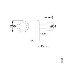 Alternative view of Pure Robe Hook Brushed Copper