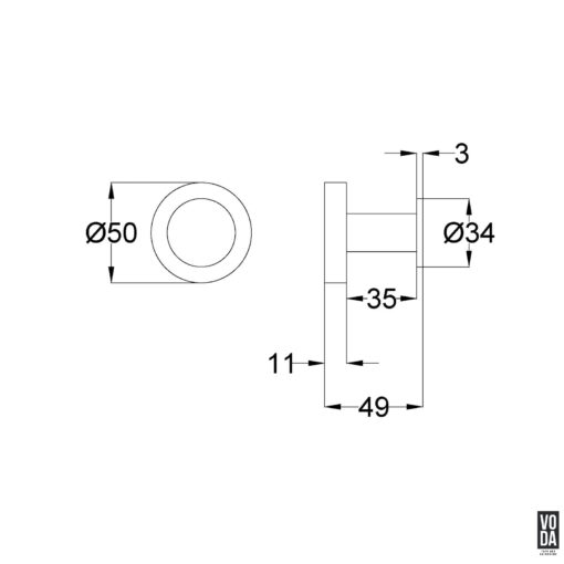 Pure Robe Hook Chrome - Image 2