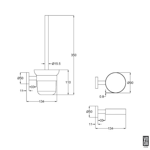 Pure Toilet Brush Holder Gun Metal - Image 2