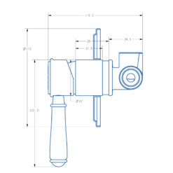 Alternative view of Cambridge Shower mixer with Ceramic Handle Set Matte Black