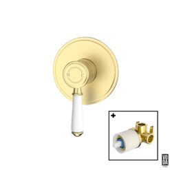 Cambridge Shower mixer with Ceramic Handle Set Brushed Gold