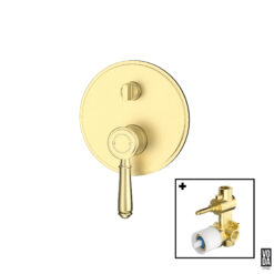 Cambridge Shower Mixer with Diverter with Brass Handle Set Brushed Gold