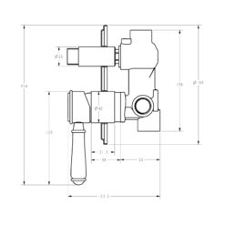 Alternative view of Cambridge Shower Mixer with Diverter with Ceramic Handle Set Matte Black