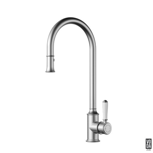 Cambridge Pull-out Kitchen Sink Mixer with Ceramic Handle Brushed Nickel