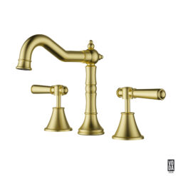 Cambridge 3 Piece Basin Mixer Set with Brass Handle Brushed Gold