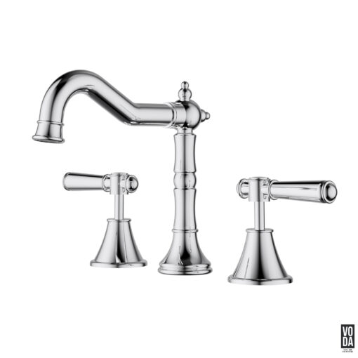 Cambridge 3 Piece Basin Mixer Set with Brass Handle Chrome