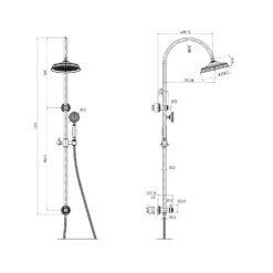 Alternative view of Cambridge 2 in 1 Twin shower With Matt Black hand piece