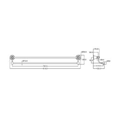 Alternative view of Cambridge 800mm Double Towel Rail Chrome