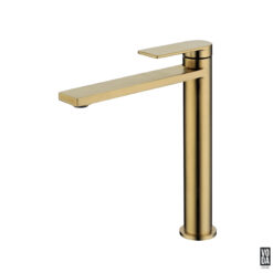Espresso Tall Basin Mixer Brushed Gold