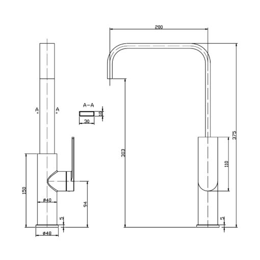 Espresso Kitchen/Laundry Sink Mixer Brushed Nickel - Image 2