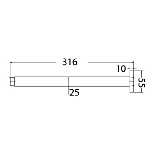 Espresso 300mm Ceiling Dropper Matte Black - Image 2