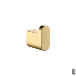 Espresso Robe Hook Brushed Gold