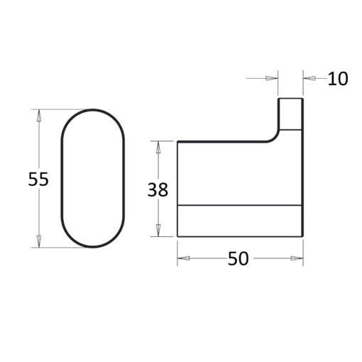 Espresso Robe Hook Chrome - Image 2