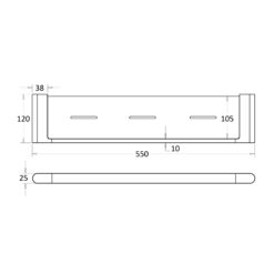 Alternative view of Espresso Shower Shelf Brushed Gold