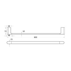 Alternative view of Espresso 800mm Single Towel Rail Matte Black