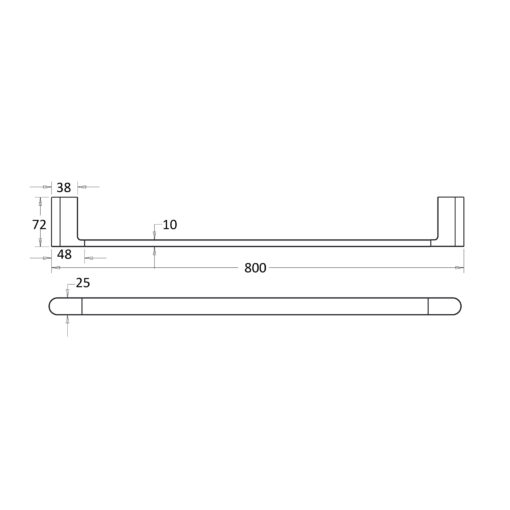 Espresso 800mm Single Towel Rail Matte Black - Image 2