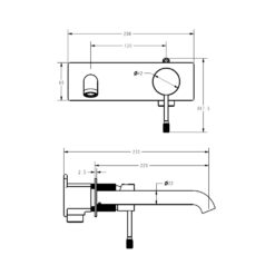 Alternative view of Emerald Wall Basin/Bath Set Single Back Plate - Trim Kit Only Brushed Gold