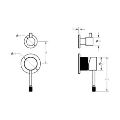 Alternative view of Emerald Shower Mixer with Diverter Separate Plates - Trim Kit Only Brushed Gold