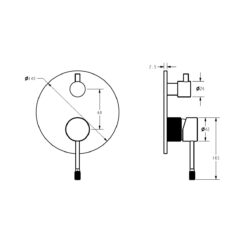 Alternative view of Emerald Shower Mixer with Diverter Single Plate - Trim Kit Only Brushed Gold