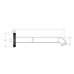 Alternative view of Emerald 220mm Wall Basin/Bath Spout Gun Metal