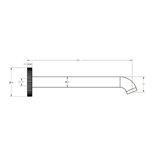 Emerald 220mm Wall Basin/Bath Spout Gun Metal - Image 2