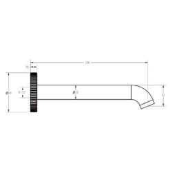 Alternative view of Emerald 180mm Wall Basin/Bath Spout Brushed Nickel