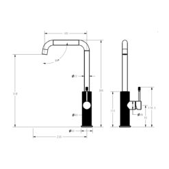 Alternative view of Emerald Laundry/Kitchen Sink Mixer Brushed Gold