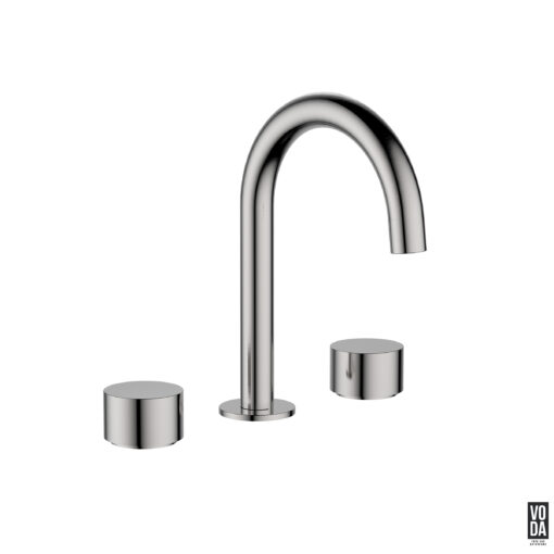 Tara 3 Piece Basin/Bath Set with Ceramic Spindles Brushed Nickel
