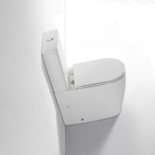 Ovia London Rimless Back to Wall Toilet Suite Gloss White - Image 6