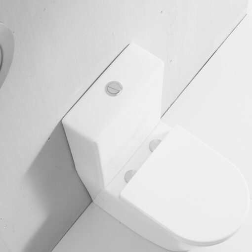 Ovia London Rimless Back to Wall Toilet Suite Gloss White - Image 7