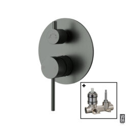 Pure Shower Mixer with Diverter Set Gun Metal