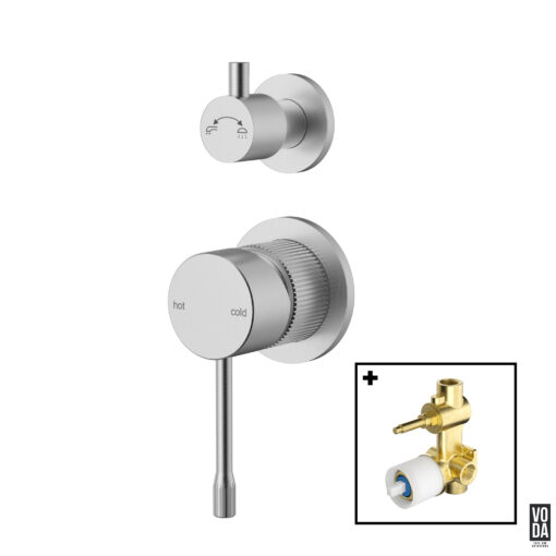 Emerald Shower Mixer with Diverter Separate Plates Set Brushed Nickel