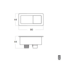 Alternative view of Voda Square Flush Button Matte Black