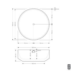 Alternative view of 1500mm Eden Round Freestanding Bath Black