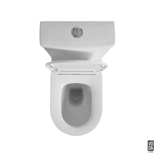 Livvy Rimless Back-to-Wall Toilet Suite Glossy White - Image 4