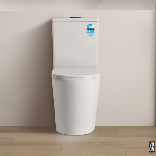 Osaze Rimless Back-to-Wall Toilet Suite Gloss White - Image 3