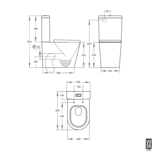 Osaze Rimless Back-to-Wall Toilet Suite Matte White - Image 2