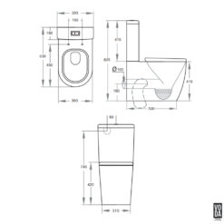 Alternative view of Alda Rimless Back-to-Wall Toilet Suite Glossy White