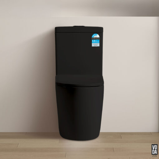 Alda Tornado Back-to-Wall Toilet Suite Matte Black - Image 4