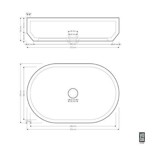 Eden Oval Terrazzo Stone Above Counter Basin White - Image 2