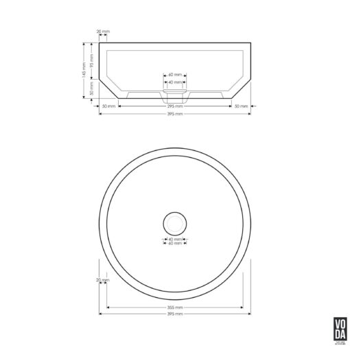 Eden Round Terrazzo Stone Above Counter Basin Black - Image 2