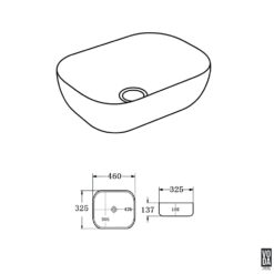 Alternative view of Ellips 465mm Round Rectangular Ceramic Above Counter Basin Matte Black