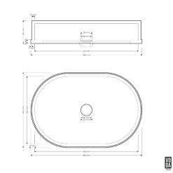 Alternative view of Margo Proud Edge Terrazzo Stone Above Counter Basin Black